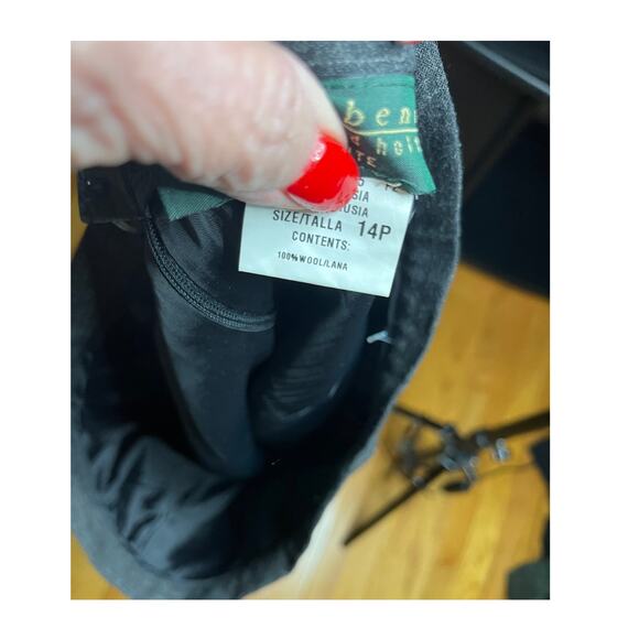 Vintage Harve Benard‎ charcoal gray  pinstripe 100% wool skirt kick pleats 14P - Picture 4 of 5